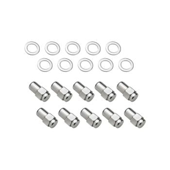 Street Pro Wheels 002 Series Wheel Nut Set Shank 39mm M12x1.5 Chrome 10-Pack STP-WN5205K10-CHM