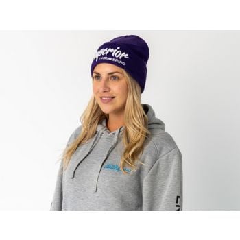Superior Purple Beanie with White Solid Logo Each SUP-BEANIE-PUR-WHTS