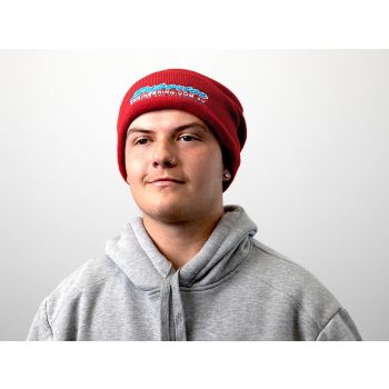 Superior Red Beanie with White Outline Logo Each SUP-BEANIE-RED-WHT