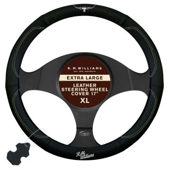 R.M. Williams Steering Wheel Cover Black Large SWRMWBLG