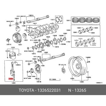 OEM Toyota 13265-22031 Con Rod Bolt Each For 1Vd-Ftv