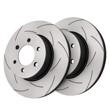 TRW DF8044SS Pair Slotted Brake Disc Rotor 302mm