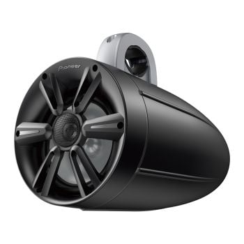 Pioneer TS-ME770TSB 7.7″ IPX7 Rated Tower Speaker (pair) with Built-In RGB LED Lighting - Black with Sports Grille