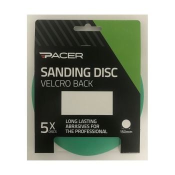 Pacer Velcro Sandpaper 150mm 6H 180 Grit 5Pk V66180-5
