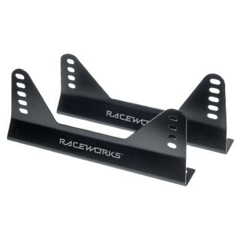 Raceworks 160mm Black Mild Steel Seat Mounts Pair VPR-053