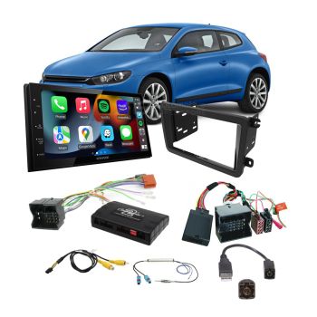 VW Scirocco 2009-2014 No Amp Apple CarPlay Android Auto Head Unit Upgrade Kit