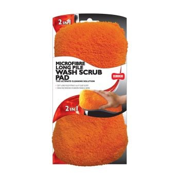 Kenco Microfibre Long Pile Wash Scrub Pad Orange