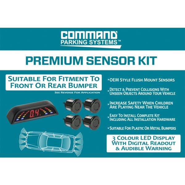 Parking Aid System With Display - 4 Grey/Silver Reverse PDC Sensors (Universal)