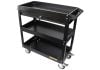 Aeroflow Workshop Trolley 3 Tier Lockable Drawer Black
