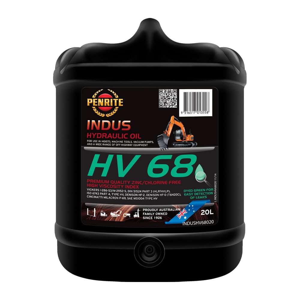 Penrite Indus HV 46 Zinc-Free Hydraulic Oil 20L INDUSHV46020