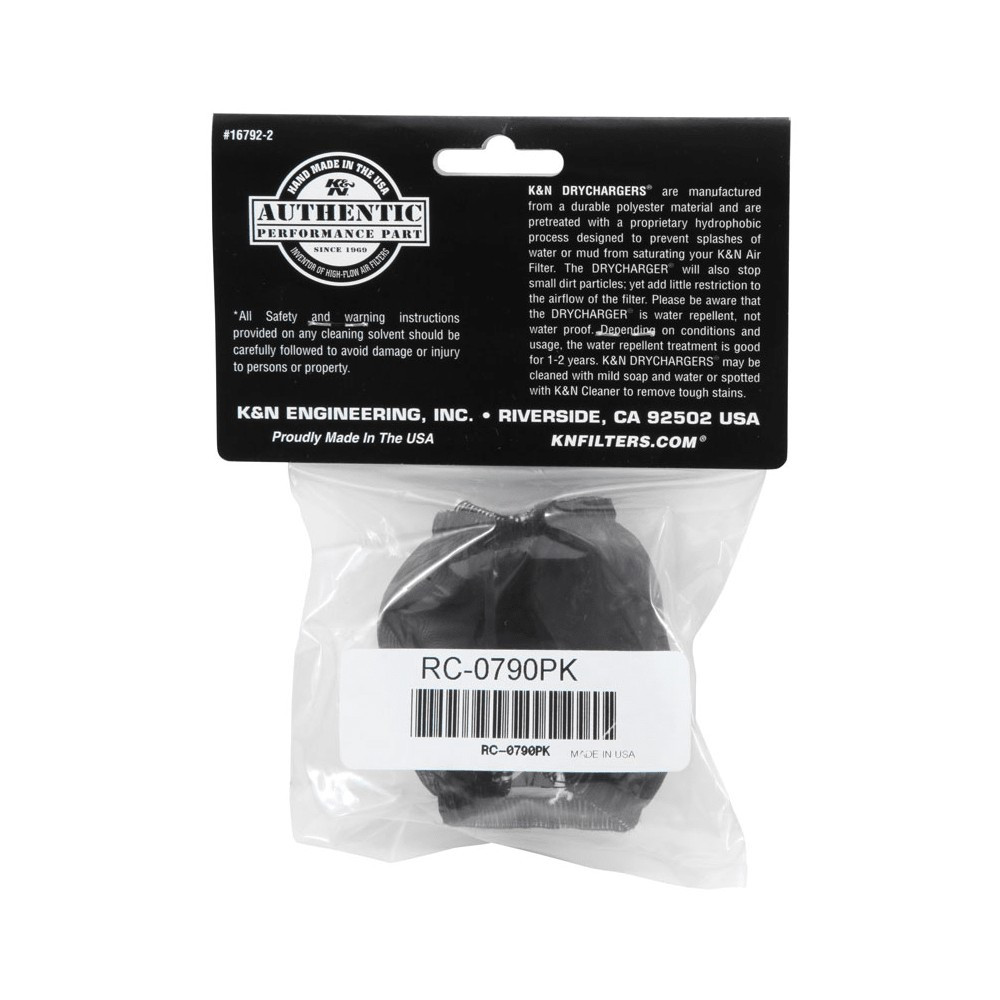 K&N RC-0790 Universal Sport Air Filter - Conical Shape, 51-75mm Flanges, Cotton Gauze