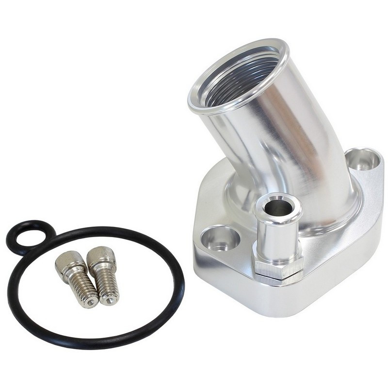 Aeroflow Billet Thermostat Housing Silver AF642033S Automotive
